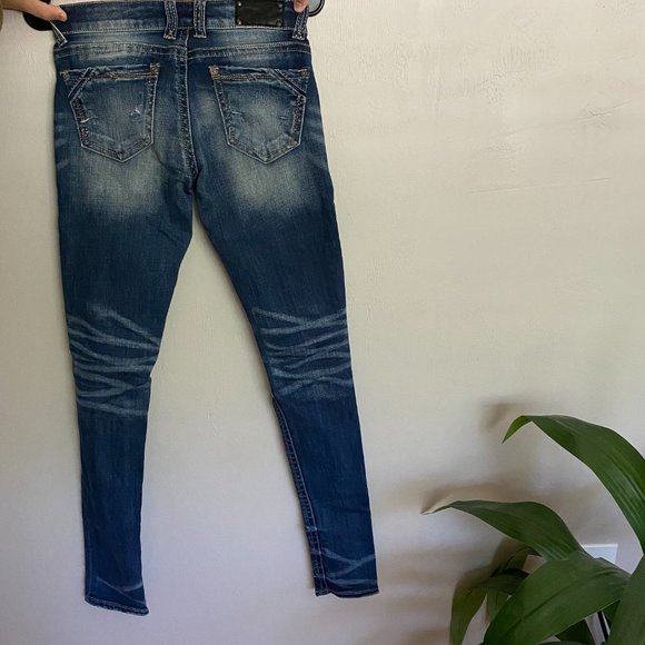 Distressed BuckleBlack Ripped Skinny Jeans - Picture 2 of 4